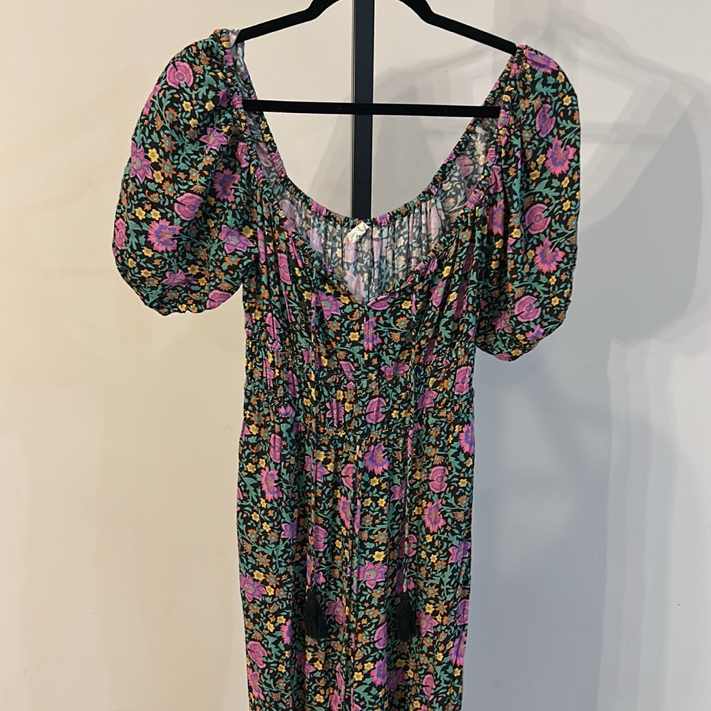 Spell Floral Jumpsuit in Black and Pink - Picture 2 of 7